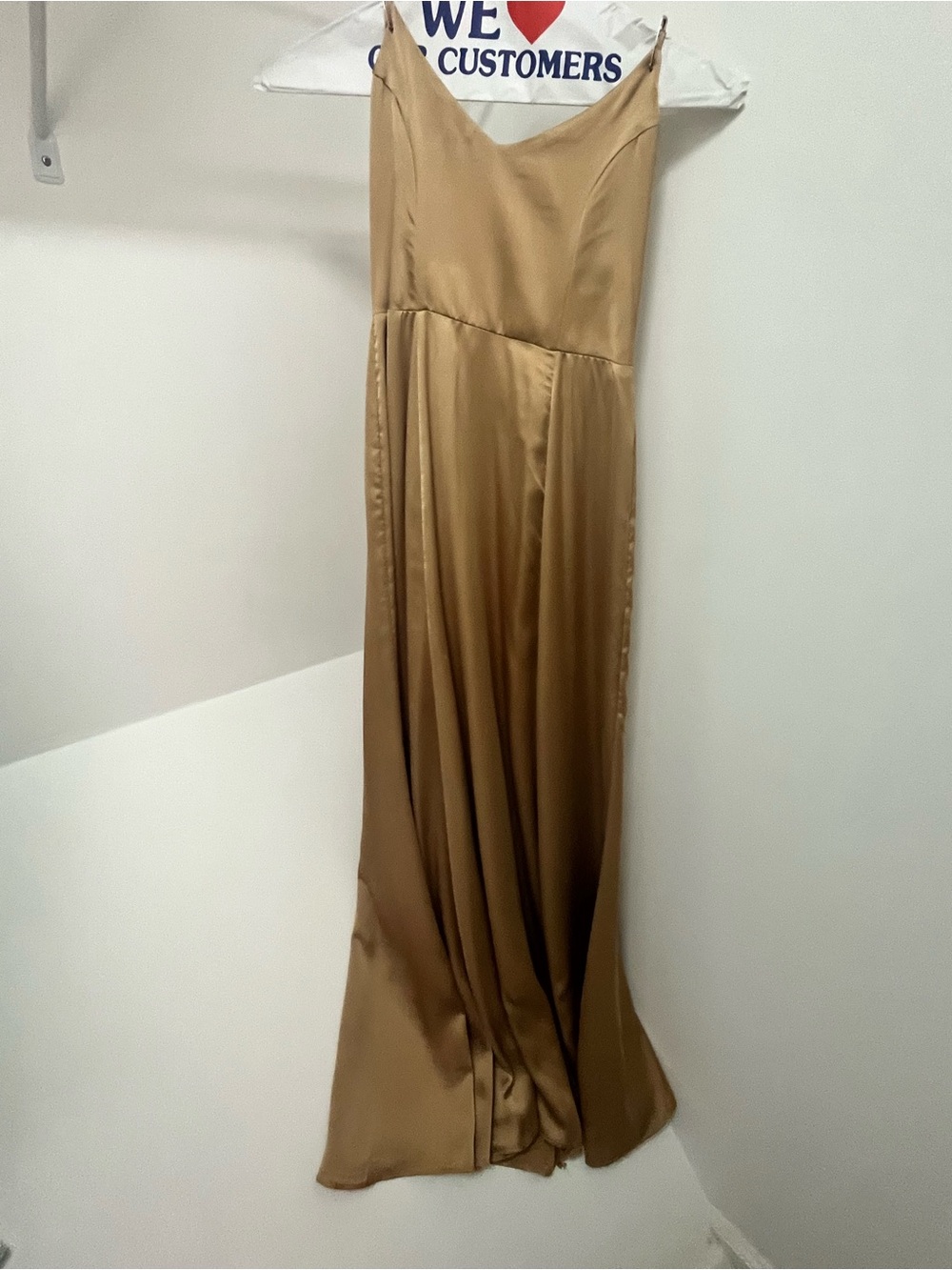 Show Me Your MuMu Camel Satin Slip Maxi Dress